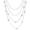 COOLSTEELANDBEYOND Multi-strand Waterfall Layered Statement Necklace Long Chain with Ball