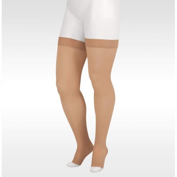 Juzo Soft 2001 Thigh-high 20-30mmhg Compression Open Toe Stocking ,Beige,3