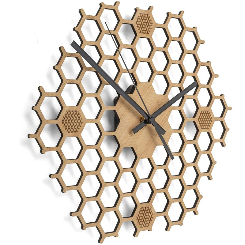 Wall Clock in Open Honeycomb Shape - Creative and Modern