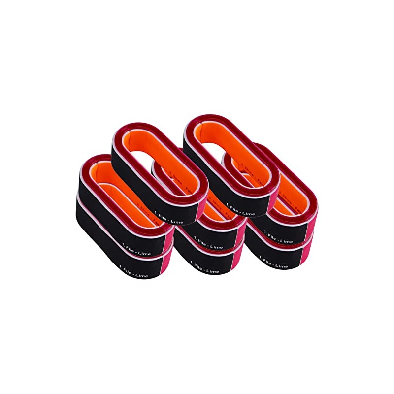Iconikal Oval-Shaped 3-Way Nail Buffing Block Loops, Pink, 8-Pack