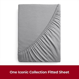 Mellanni Super King Fitted Sheet - All Around Elastic - 40 Cm Extra Deep - Soft Microfiber, Shrinkage & Fade Resistant - (180x200 cm, Light Gray)