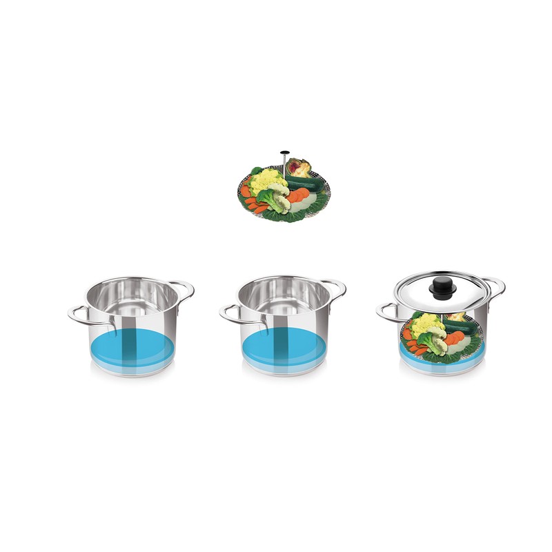 Barazzoni Baskets for Steaming with Telescopic Handle, nickel-free stainless steel,