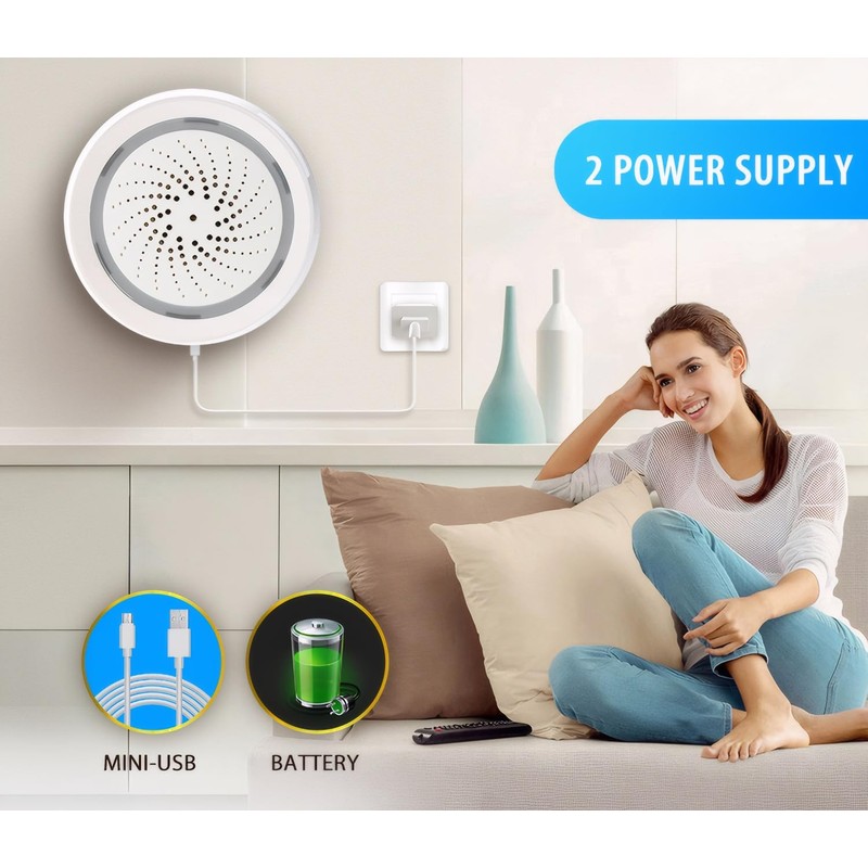 Mengshen 2 Pack WiFi Wireless Security Alarm Instant Phone AlertsTuya