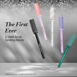 MelodySusie 120 Pcs Nail Drill Bits Small Sanding Bands for 3.1mm Mandrel Bit, 240 Extreme Fine Grit Nail File for Acrylic Nails Gel Manicures and Pedicure, Black (Only Sanding Bands)