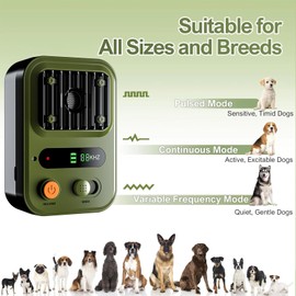 Elecphbo Anti-Barking Device for Dogs Color Screen Portable Outdoor High-Power Ultrasonic Electronic Dog Repeller - Effectively Prevents Dog Barking, Safe and Harmless, Easy to Carry [Green]