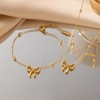 YANCHUN Gold Bow Necklace for Women Dainty Gold Bow Bracelet
