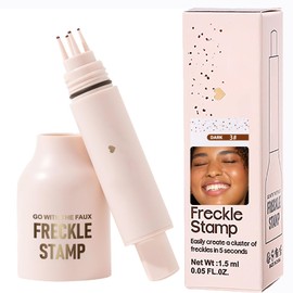 XIRUJNFD Upgrade Faux Freckle Stamp Pen, Waterproof and Long-Lasting Quick Dry Lifelike Magic Freckles Stamp for Natural, Face Freckle Makeup for with 5-Point Precision Stamp Head (3# DARK)