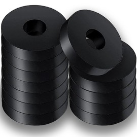 12 PCS Rubber Isolation Pads Thick Rubber Washers 1.5 Inch OD 0.5 Inch ID 0.4 Inch Thick Black Round Rubber Washers Anti Vibration Rubber for Home Cars Boat Accessories