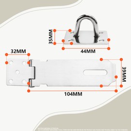 Bwintech 4 Pcs Brushed Nickel Padlock Hasp Latch Locks 4 Inch (100mm) 304 Stainless Steel Door Lock Hasp Latch Hasp for Door Shed Gate Cabinet, with Screw
