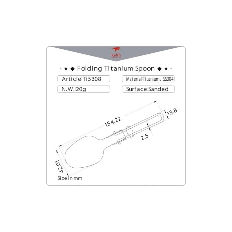 Keith Pliable titanium spoon Ti5308