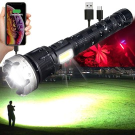 VASTFIRE Rechargeable Flashlights High Lumens Zoomable 2024 Best Floodlight Spotlight Strobe Light Lanterns Brightest Flashlight for Home Camping Power Outage Cars