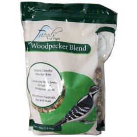 Friends Of Flight Woodpecker Blend Bird Seed – Premium High-Energy Mix with Nuts & Fruit - 4 lb Bag (1 Pack)