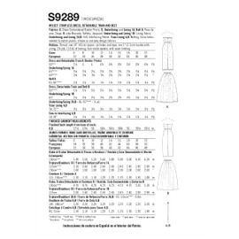 Simplicity Women's Strapless Dress, Belt, and Train Packet, Code 9289 Sewing Pattern, Sizes 14-22, White