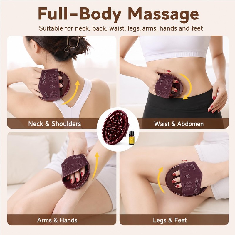 Meridian Brush 2 Pcs with Massage Oil Set Full Body
