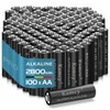 KAMCY - High Capacity Alkaline Double AA Batteries 100 Pack,