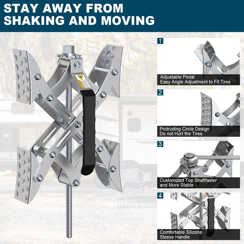Rvdeaa RV X Chocks Wheel Stabilizer for Travel Trailers, 2