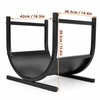 Firewood Log Holder for Indoor Fireplace Storage – Black Metal