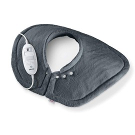 Beurer HK54 Cosy Neck and Shoulder Heat Pad - Grey | Wraps around your shoulders for comforting warmth | 3 temperature settings | Machine washable