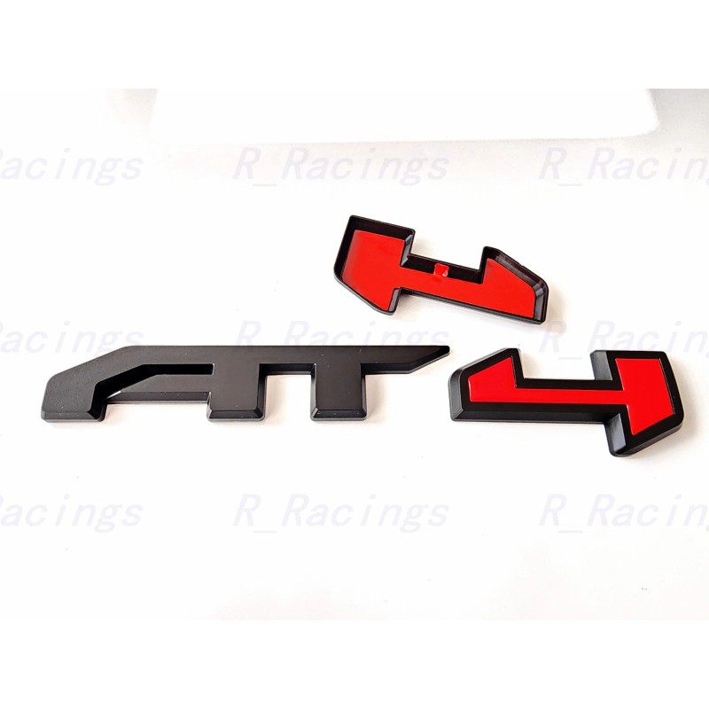 Auto Front Grill Matte Black Red AT4 OVERLAY Emblem 2023+