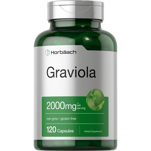 Graviola Extract 2000 mg 120 Capsules With Graviola Proprietary Blend Ingredient | Non-GMO, Gluten Free | Soursop (Annona Muricata) | by Horbaach