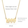 Ovian Birth Year Number Necklace for Women 18K Gold Plated