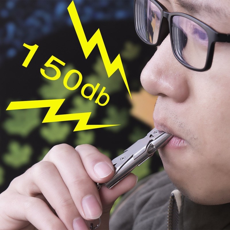 binboll Stainless Steel High Decibel Outdoor Life-Saving Emergency Whistle (Three