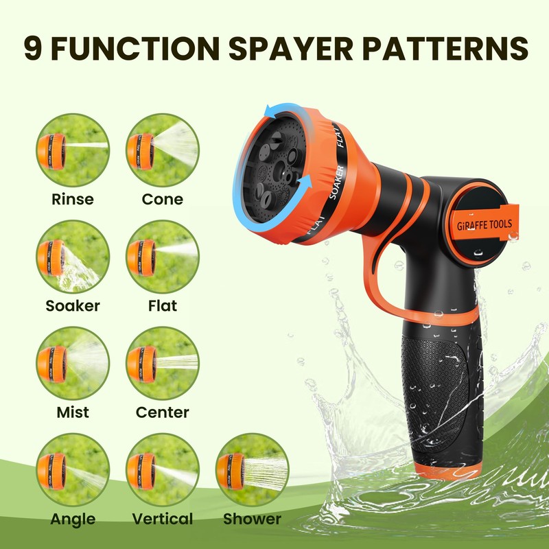 Giraffe Tools Garden Hose 100FT 1/2” Lightweight Flexible Water Hoses
