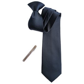 Simpowe Corbata con clip para hombre, 2.75 pulgadas, Azul marino, 2.75"