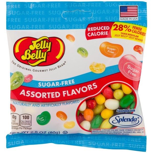Jelly Belly Sugar Free Assorted Flavor Jelly Beans 2.8 oz Bag (3 Pack)