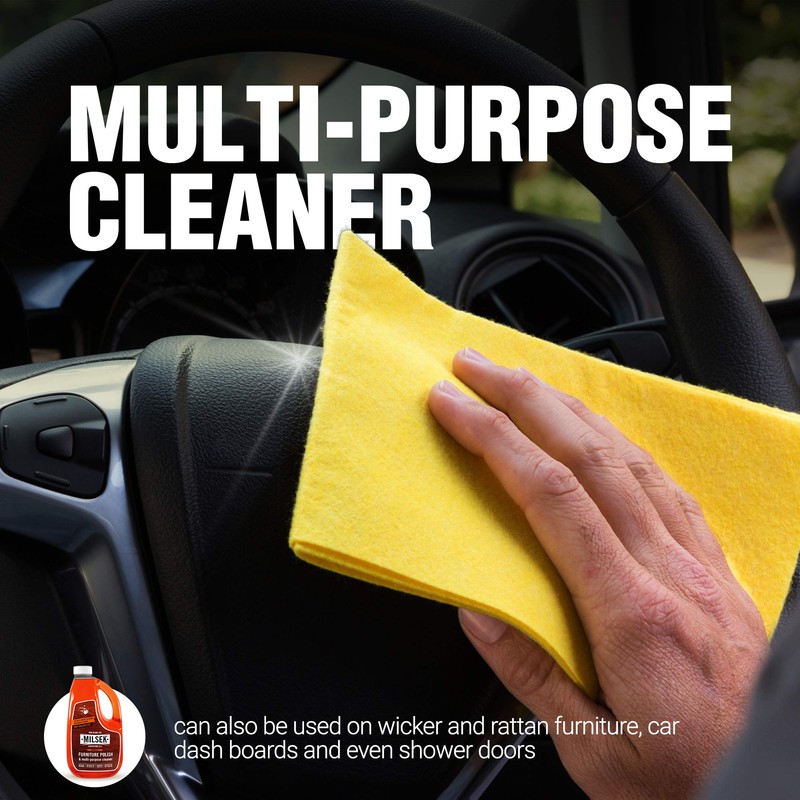 Milsek Furniture Polish and Wood Cleaner with Orange Oil -