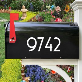 Diggoo White Mailbox Numbers Sticker Decal Die Cut Uzbek Style Vinyl Number 2" Self Adhesive 5 Sets for Mailbox, Signs, Window, Door, Cars, Trucks, Home, Business, Address Number