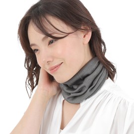 TACHO Silk Neck Cover, UV Protection, Made in Japan, UV Protection, Cool, Sunburn Protection, 100% Silk, Cool, Comfortable, gray (dark gray)