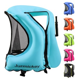 Snorkel Vest for Adults, Inflatable Snorkeling Vest for Men & Women, Portable Swim Jacket & Buoyancy Vest for Snorkeling, Swimming, Kayaking, Boating