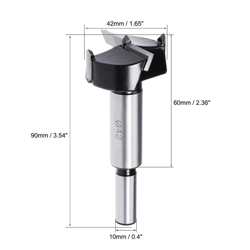 sourcing map Forstner Drill Part 42 mm Carbide Tungsten Wood