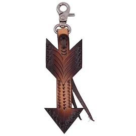 Circle Y Western Leather Saddle Charm Dark Oil Arrow with Snap Attachement