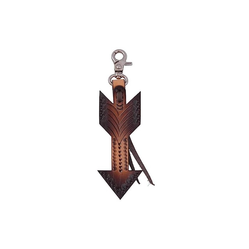 Circle Y Western Leather Saddle Charm Dark Oil Arrow with