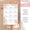 4 Pack 2025 Calendar Stickers Watercolor 12 Monthly Planner Date