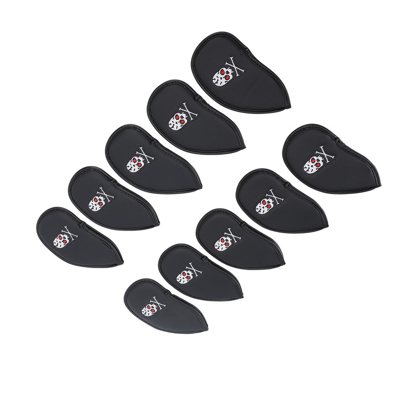 10PCS Golf Club Head Cover PU Leather Protective Abrasion Resistant