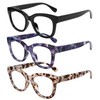 KSSESSE Reading Glasses for Women Men Square Oval Readers with