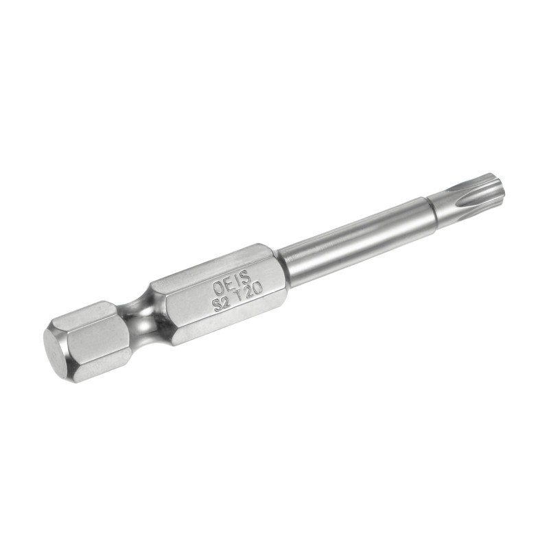 sourcing map T20 Security Torx Bit 1/4" Hex Shank 2"