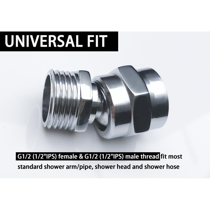 Shower head Swivel adapter,ball joint povit for overhead/handheld shower head,shower