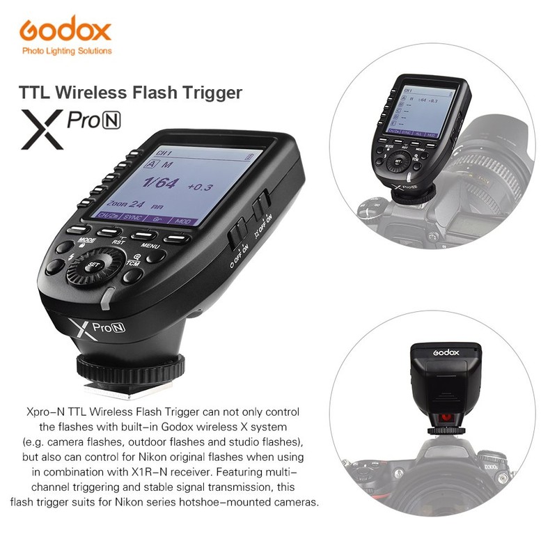 Godox Xpro-N i-TTL Flash Trigger Transmitter with Large LCD Screen