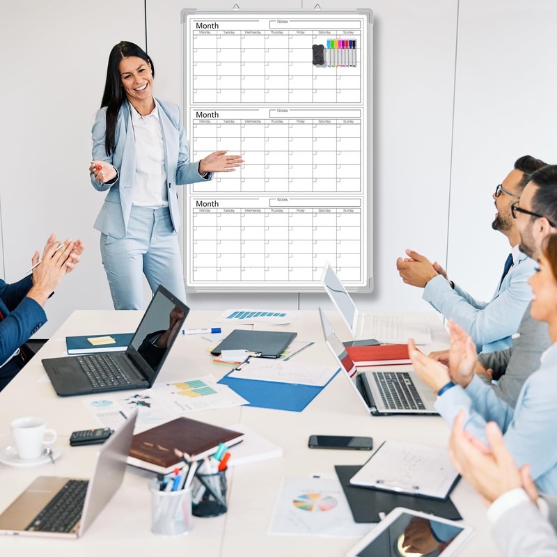 Lincia 36" x 24" Magnetic Vertical 3 Month Dry Erase