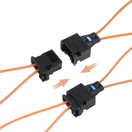 Lunpog Pack of 2 Car Light Guide Connector Bridge Plug, Bus Fibre Optic Bridge, Most Bus Fibre Optic Bridge for Retrofitting and Repair Work, Male and Female