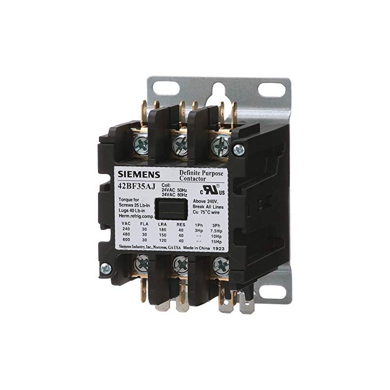 Siemens 42BF35AF Definite Purpose Contactor, 3-Pole, 30 Amp, 110-120V AC
