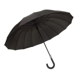 SMATI Men's Cane Umbrella Grand Class - 16 ribs and fibre reinforced; Ultra Windproof; Diameter 114cm; Automatic; Colour BLACK