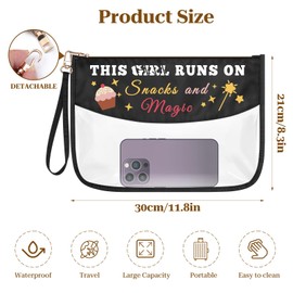 Magic Stuff Funny Makeup Bag Snack Bags Graduation Birthday Gift for Women Female Girls Best Friend Sister Daughter Bestie Wizard Gifts Witchy Gift PVC Clear Makeup Bag Travel Zipper Toiletry Bag