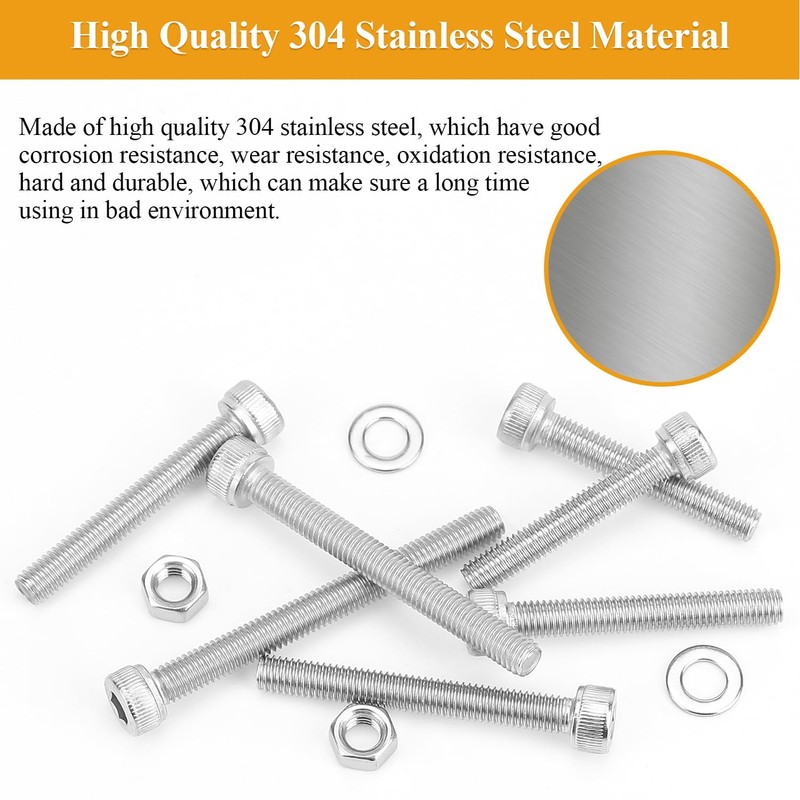 95 Pieces M5 x 30/35/40/45/50mm Hex Socket Head Cap Screws