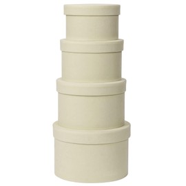 GnFlus Round Gift Boxes with Lids for Presents Set of 4 White Velvet Nesting Gifts Box for Arrangements Flowers Wedding Birthday Valentines Bridesmaid Christmas Party Anniversary