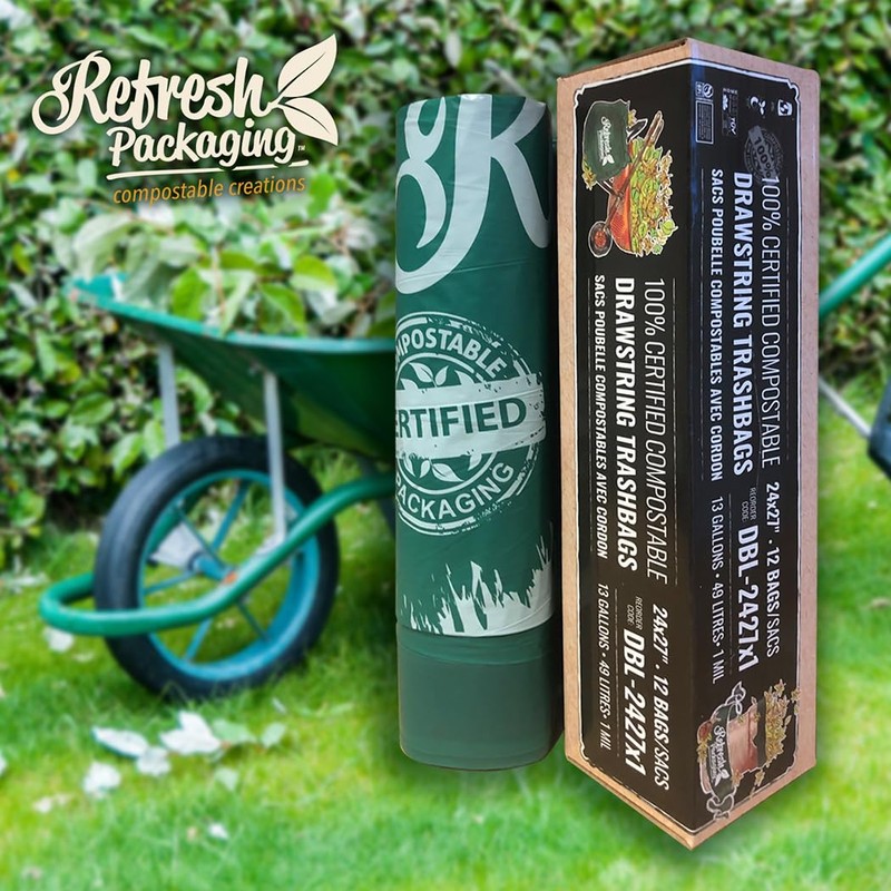 Refresh Packaging All Purpose Trash Bags - 100% Certified Compostable